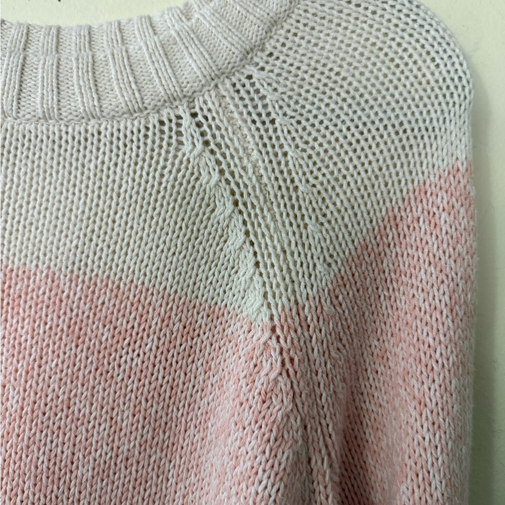 Aerie Women's Pink and White Ombre Striped Sweater, size L, Relaxed Fit - Picture 6 of 8